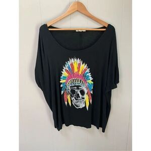 Staring at Stars Off the Shoulder Graphic Top OS